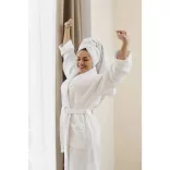 Fehér darázs mintás waffle köntös 2XL méretben – szállodai wellness – MrTextil.hu