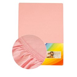   180-200x200 cm Gumis Lepedő - Babarózsaszín (Színkód: 21893), Pamut Jersey, 100% Pamut